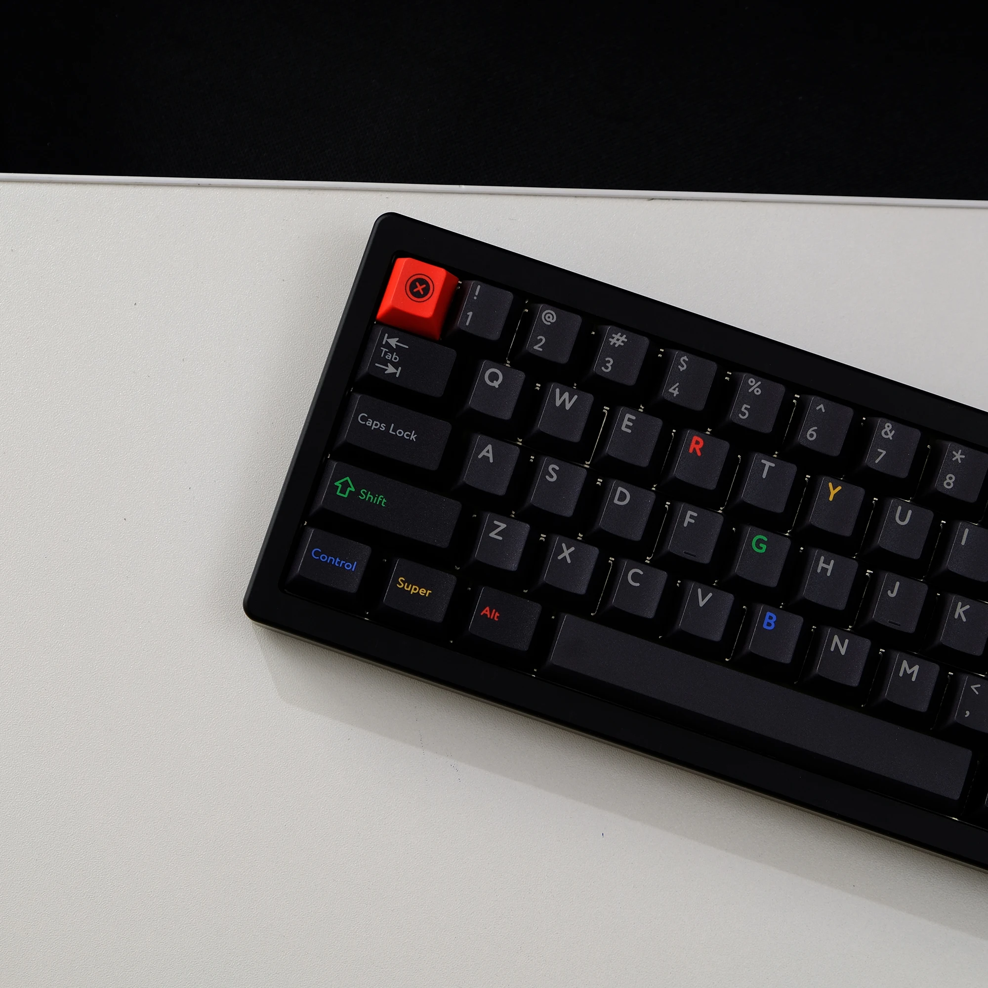 Keycap Tema Cahaya Hitam Profil Ceri PBT Sublimasi Termal 142 Set Keycap untuk Keyboard Mekanis Sakelar Cherry MX