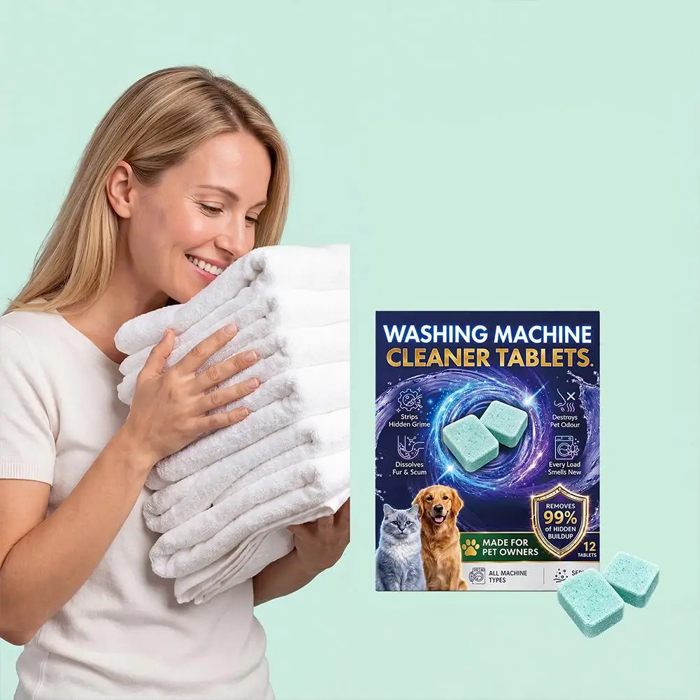Laundry Washer Tablets Cleaning Animal Hair Remover Washing Machine Cleaner Tablets Fresh Cleansing Agent for Multiple Models