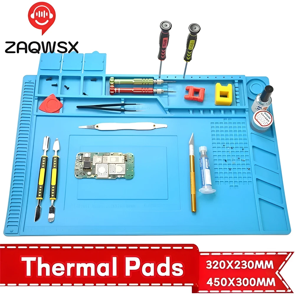 Soldering Station Mat Silicone Work Mat Heat Resistant 932°F Anti-Static Magnetic Mat for Electronic Phone Laptop Watch Repair