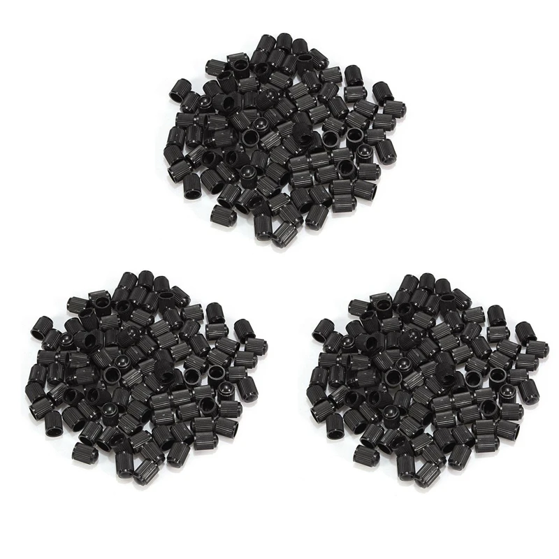 300 Pcs Plastic Valve Caps Tire Cap Valve Cover For Car Motorcycle Black