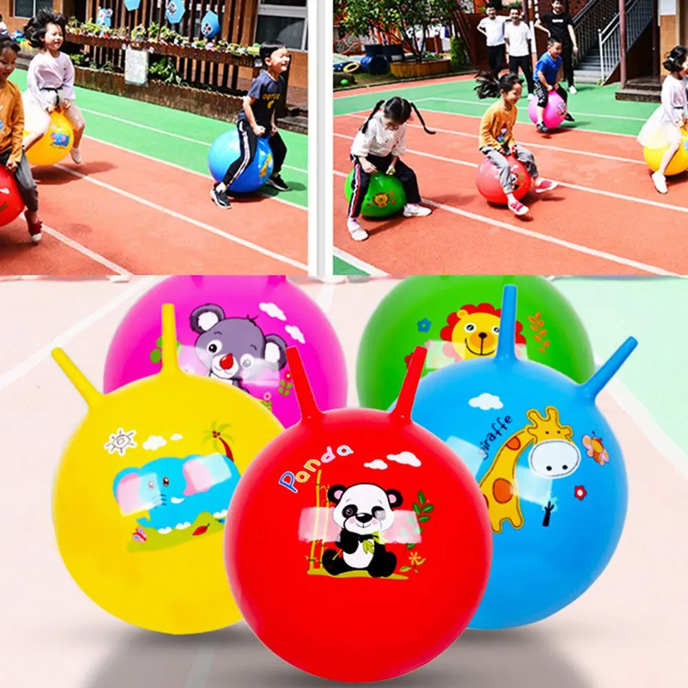 PVC de 45CM con 2 asas para deportes al aire libre, juegos de salto, pelotas que rebotan, juguetes inflables, pelota de Hop, tolva espacial para niños