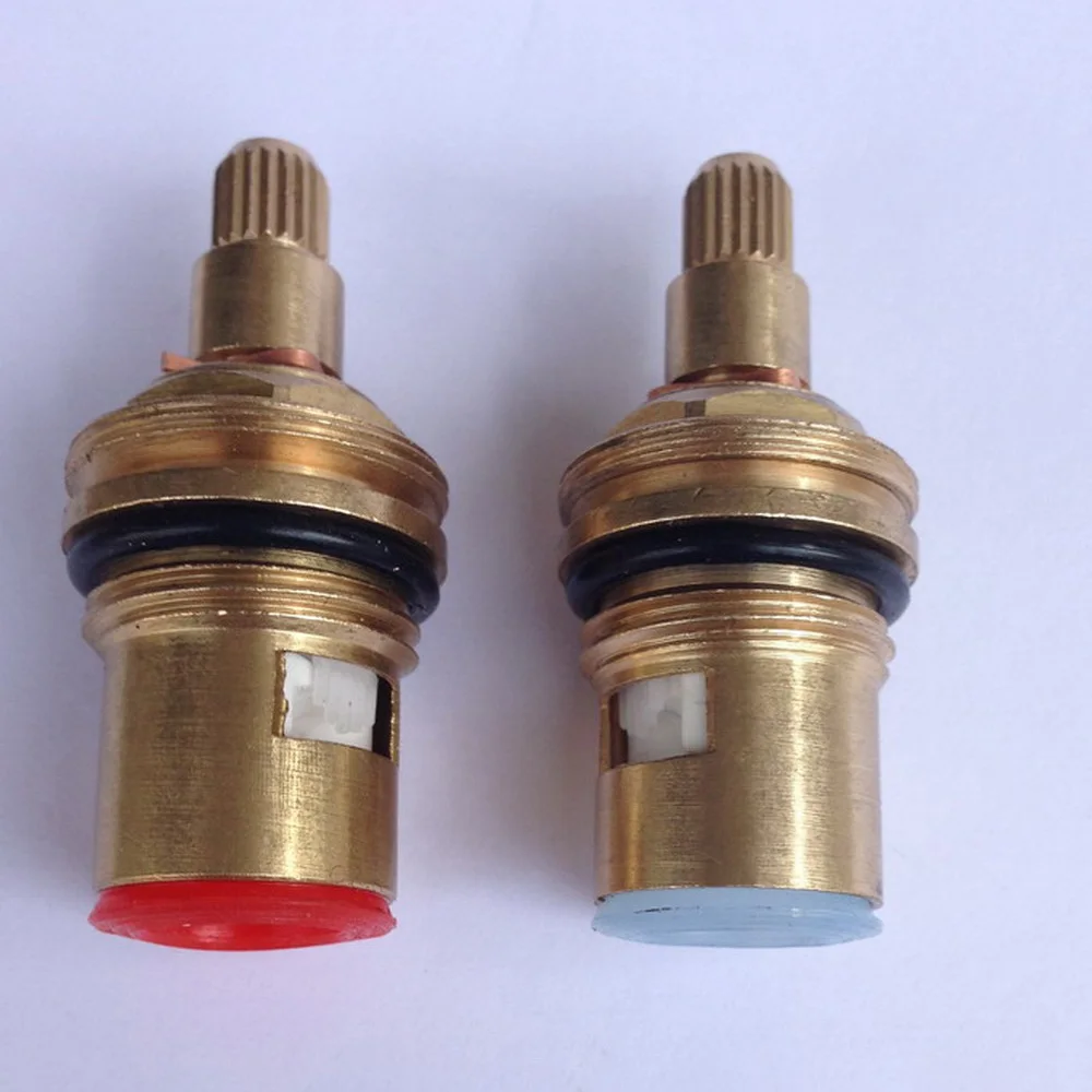 2Pcs Standard 1/2 Replacement Brass ceramic disc tap valve insert gland cartridge quarter turn zba501