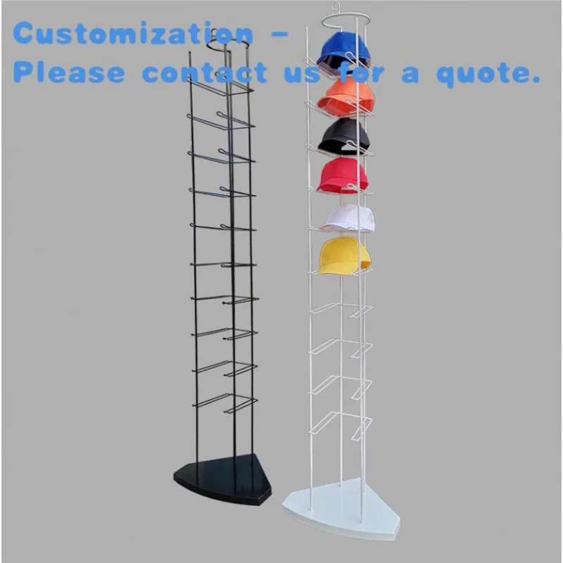 

custom.Kainice Custom Retail Clothes Store Black Standing Display Shelf Hat Metal Floorstand Baseball Display Rack