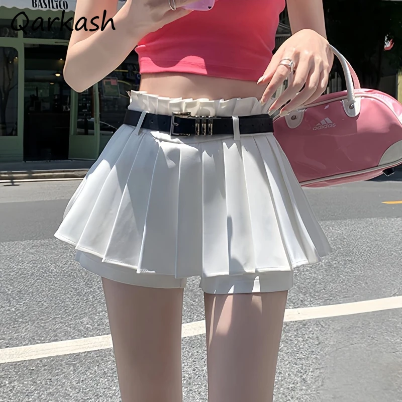 

Women Skirts Simple Draped Retro Summer High Waist Streetwear Young Vitality Harajuku Classical American Style Creativity Trendy