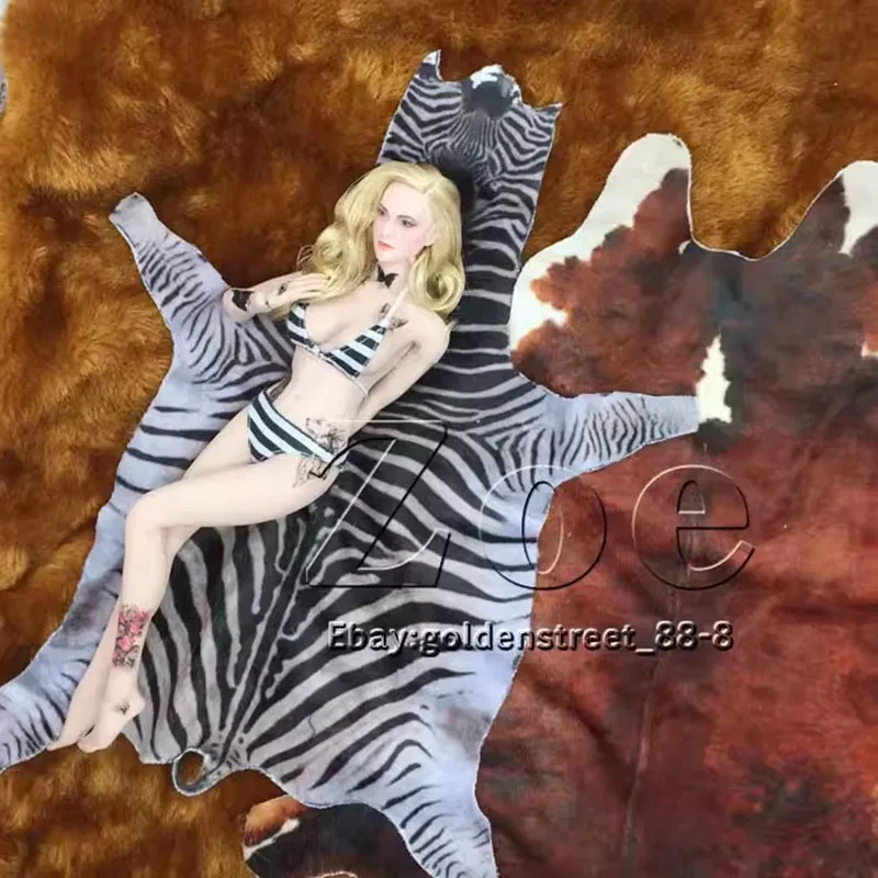 1/6 Bilancia Figura Scena Accessori Simulazione Animale Pelle di Tigre Pelle di vacchetta Zebra Tappeto Fotografia in miniatura per 12''Action Figure