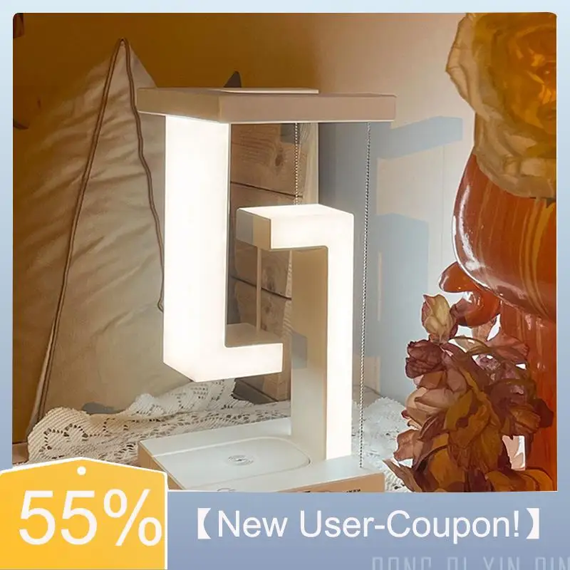 

【Fast Delivery】Floating Design LED Desk Lamp Wireless Charging Touch Control Night Light Bedroom Decorative Light