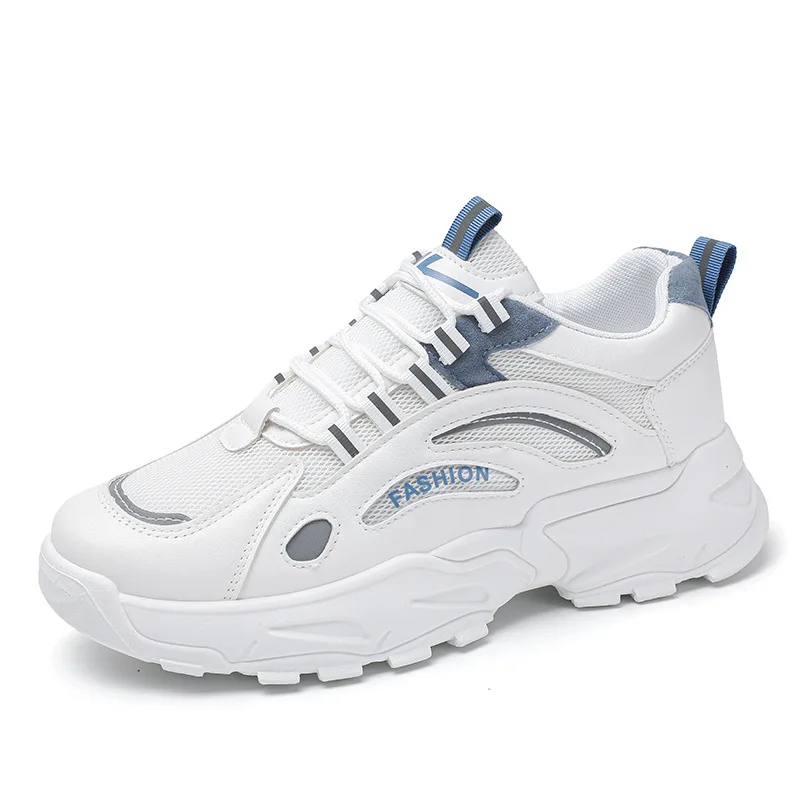 

Spring Summer New Sports White Running Shoes for Men White Breathable Mesh Shoes Male Lace Fashion Casual Chunky Sneakers Man