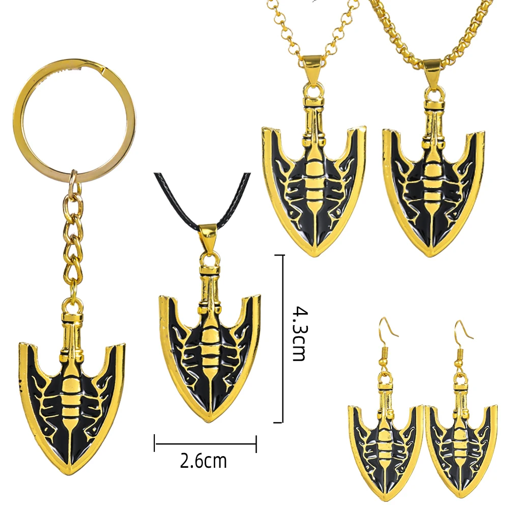 Llaveros de Anime JOJOS BIZARRE ADVENTURE Kujo Jotaro flecha pendientes de Metal colgante gargantilla de cadena collares encanto joyería regalos