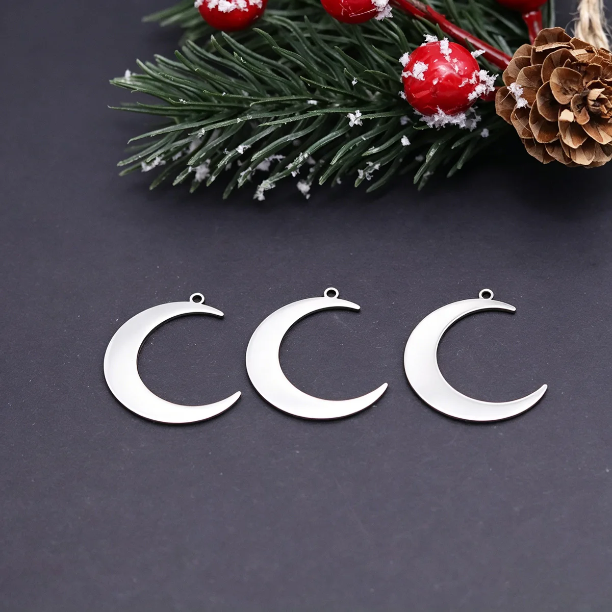 3pcs Stainless Steel Crescent Moon Pendants DIY Jewelry Making Necklace Bracelet Earrings Charms Accessories Wholesale