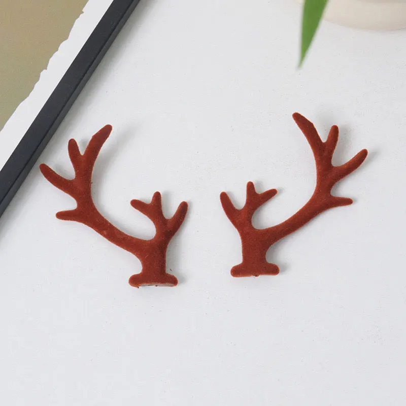 30 Stück DIY Filz Weihnachts-Horn- und Geweih-Haarspangen, Kopfschmuck, dekorative Aufnäher für Weihnachtshandarbeiten – Detail 5