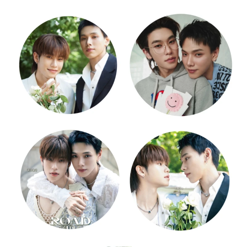 

4 шт./компл. DaouOffroad Cai Youfu Lin Xiaolu постер тайского ТВ века любви фото лазерная тонкая брошь вспышка сумка декора булавки