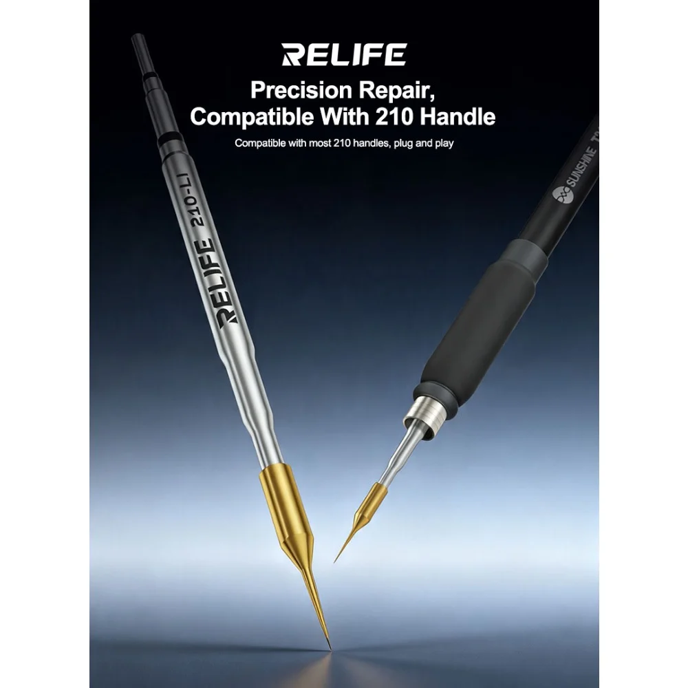 RELIFE 210-LI Jumper Wire Soldering Tip 0.1mm Ultra Fine High Temperature Resistant Tip for Phone Screen Repair Work