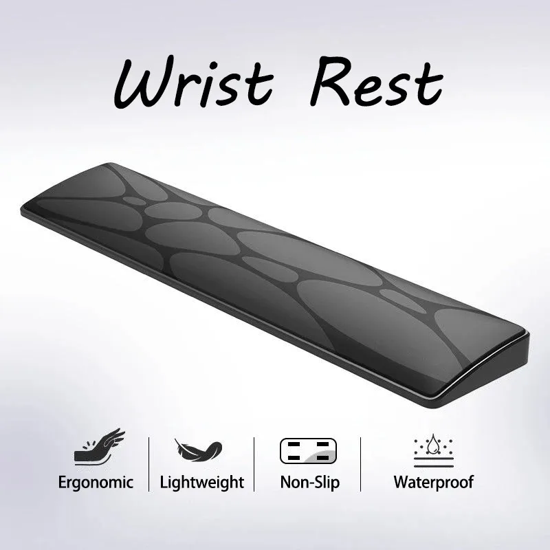 Universal Keyboard Wrist Rest Pad & Coiled Aviator Cable Set Ergonomic Memory Foam Hand Support Soft Wrist Cushion for Gaming