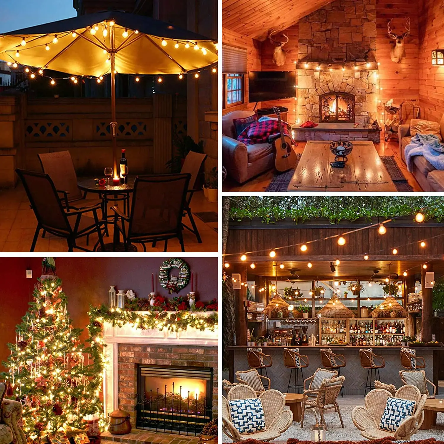 Festoon LED Globe String Fairy Lights G40 Outdoor For Christmas Birthday Party Garden Decor Garland Lamps Street Patio Backyard