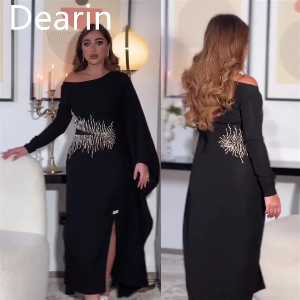 

Customized Saudi Arabia Dearin One Shoulder Column Floor Length Skirts Bespoke Occasion Dresses Prom Gown Evening Formal Dress