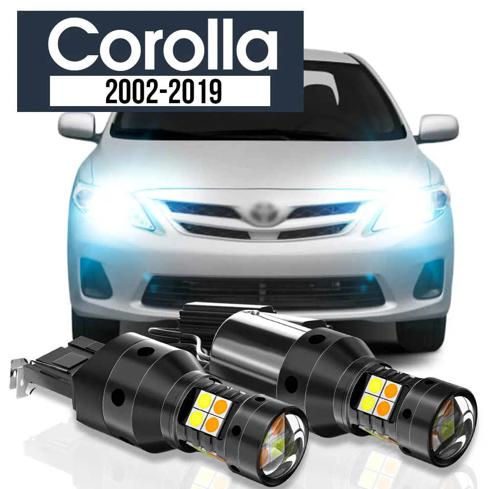 

2pcs LED Dual Mode Turn Signal+Daytime Running Light Blub DRL Canbus Accessories For Toyota Corolla E12 E15 E18 2002-2019 2012