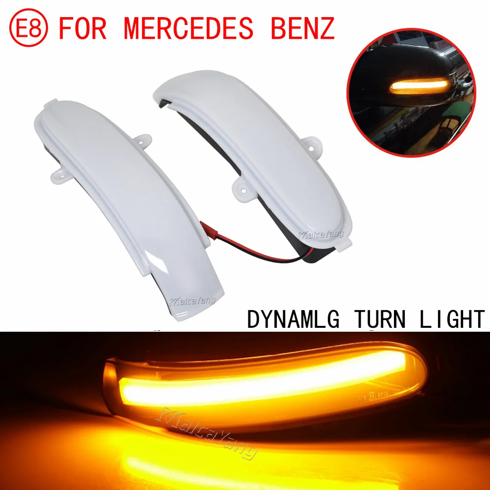 2pcs Flashing Water Dynamic Blinker For Mercedes Benz C Class W203 S203 CL203 2001-2007 LED Turn Signal Side Mirror Light