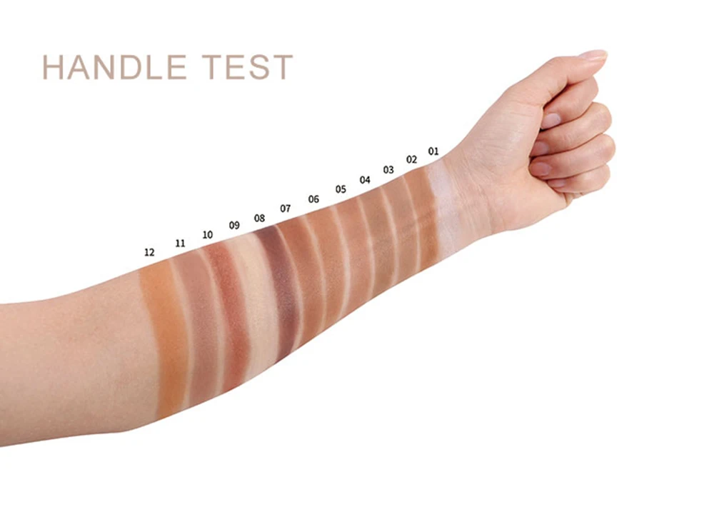 Corrector monocromático de 12 colores, polvo prensado, logotipo personalizado, larga duración, resistente al agua, brillo, etiqueta Privatae, maquillaje, paquete blanco