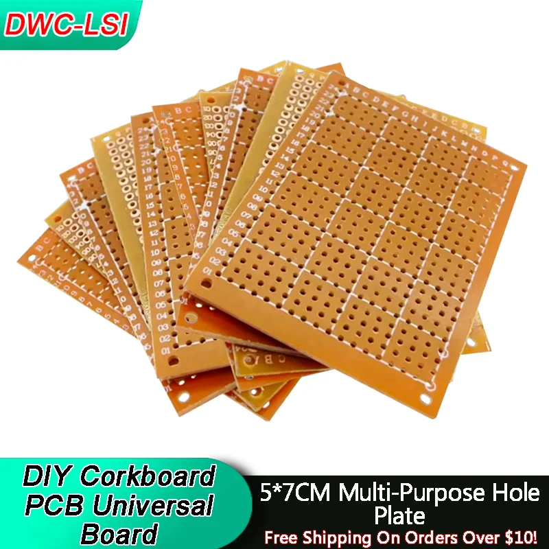 5/10PCS DIY Prikbord PCB Universele Board 5*7CM PCB DIY Prototype Papier PCB Universele Board Geel Enkelzijdig Koper