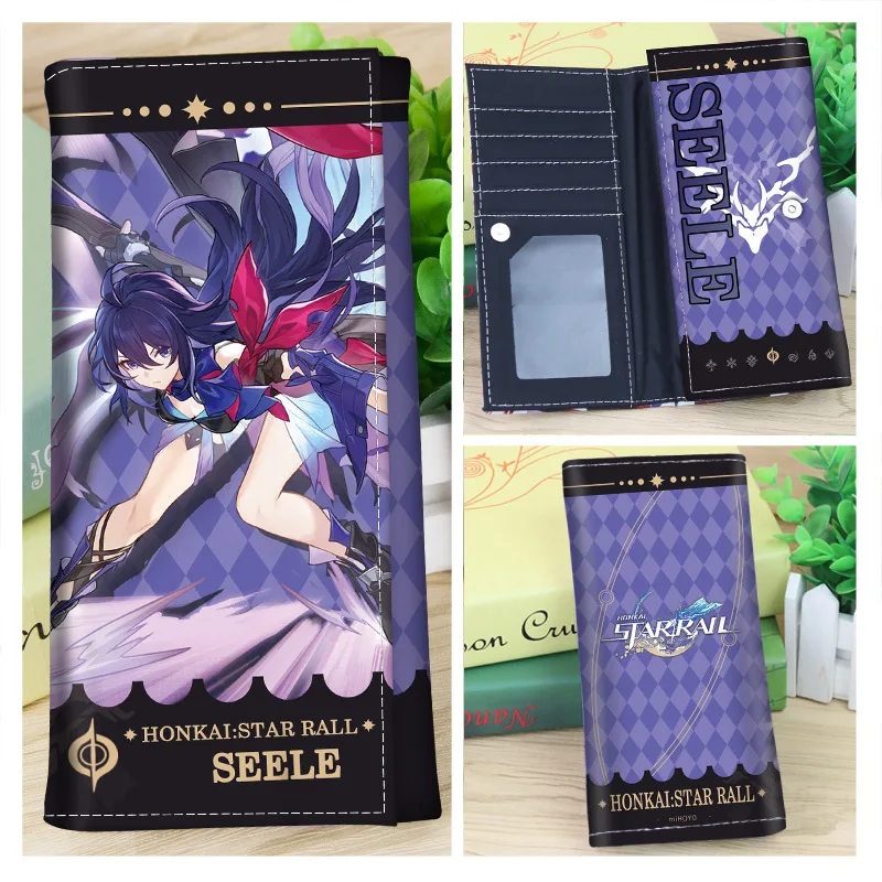 Game Honkai: Star Rail Cosplay Jing Yuan Silver Wolf Seele Bronya Himeko Luocha Blade Merch Long Wallet Purse Moneybag Gifts