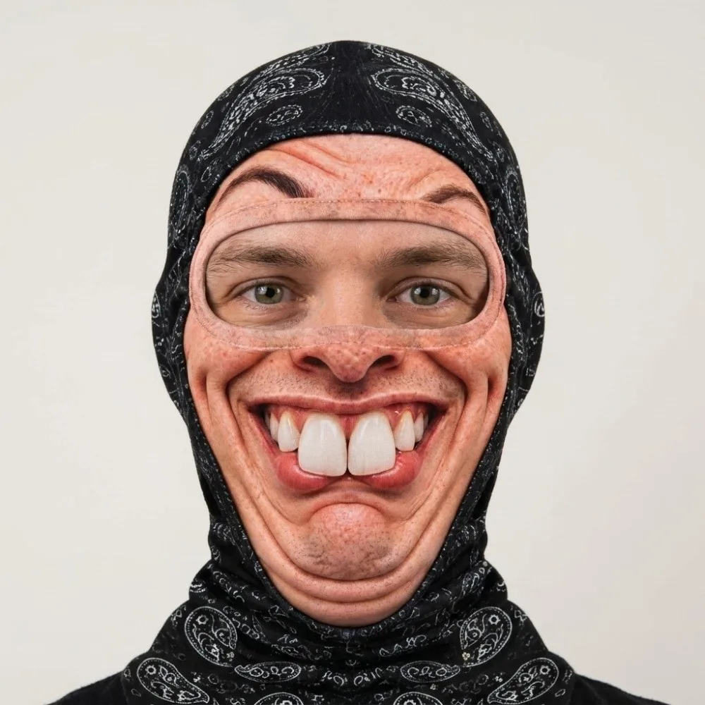 New Thin Thick Optional Cycling Neck Gaiter Funny Windproof Full Face Mask Elastic Breathable Helmet Liner Hood Daily
