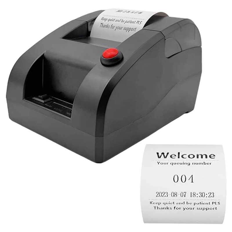 Ticket Dispenser Take a Number 57mm Receipt Ticket Thermal Printer for Queue Edit Print Text via PC Show 3-Digits Waiting Number