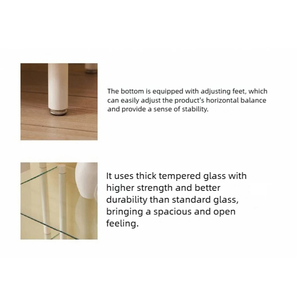 Factory Wholesale Houseuse Living Room Transparent Tempered Glass Decorative Display Cabinet Shelf Furniture