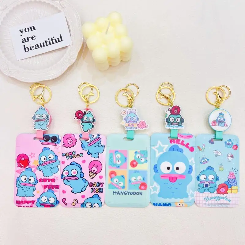 

Kawaii Sanrio Hangyodon Card Cover Key Chain Student Meal Card Bus Card Card Holder Anti-Lost Card Case Schoolbag Key Pendant