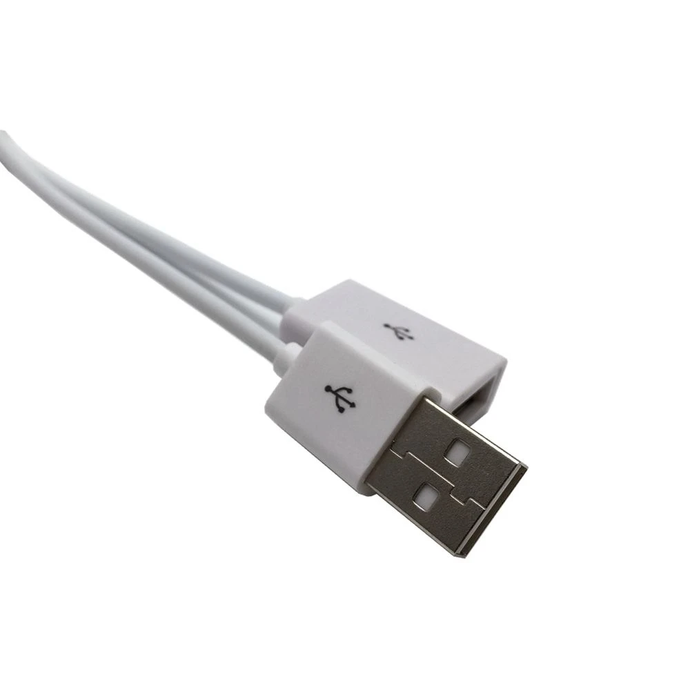 Biały metalowy przewód USB USB 2.0 rozszerzenie męskie i żeńskie kabel Adapter 1m 3 stopy