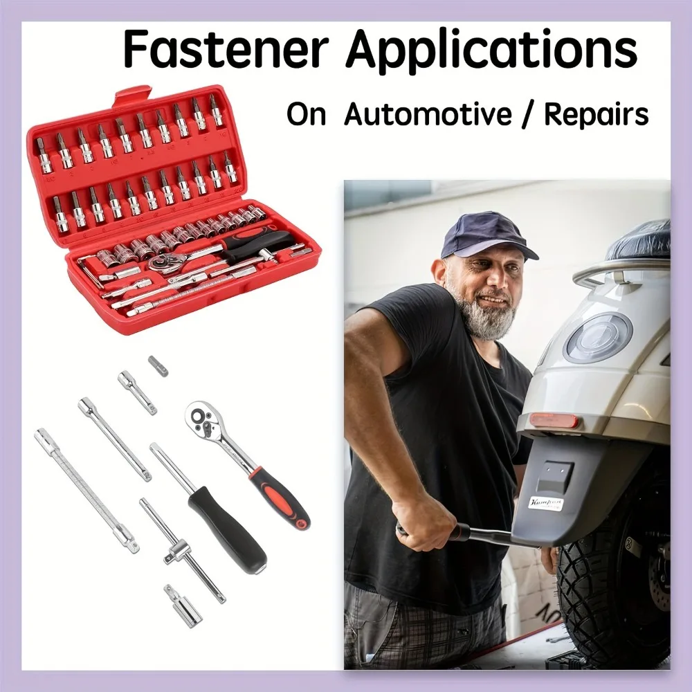 مجموعة مكونة من 46 قطعة من أدوات الجمع، مجموعة مفكات البراغي، مفتاح ربط السقاطة، إصلاح متعدد الوظائف، تركيب منزلي، مفتاح ربط