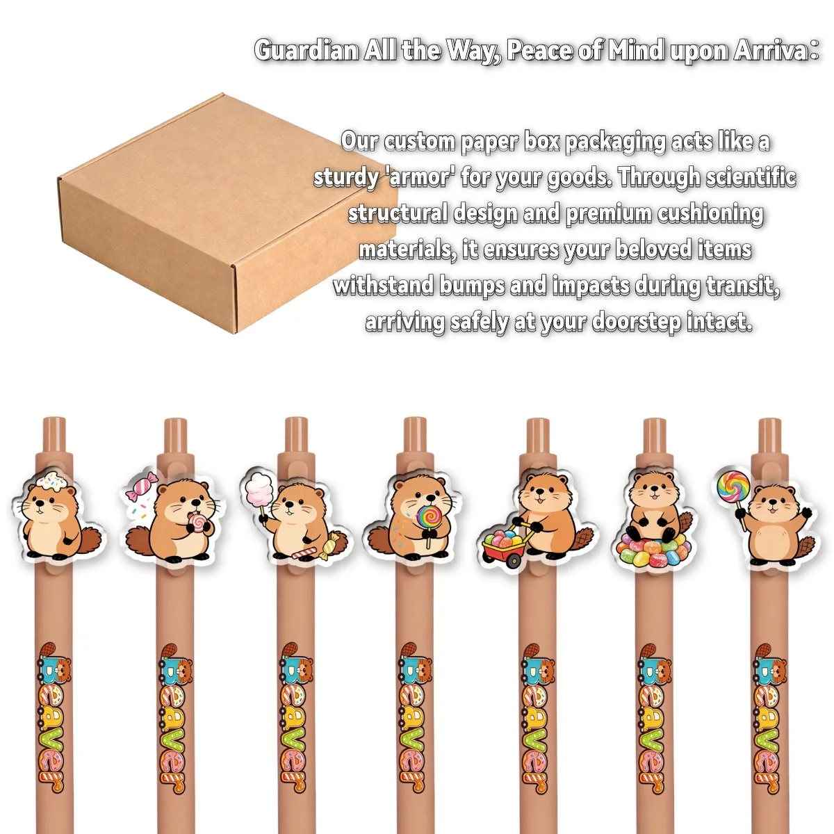 

7PCS/14PCS Cute Beaver Ballpoint Pens Student Writing Office Stationery Creative Stationery Supplies