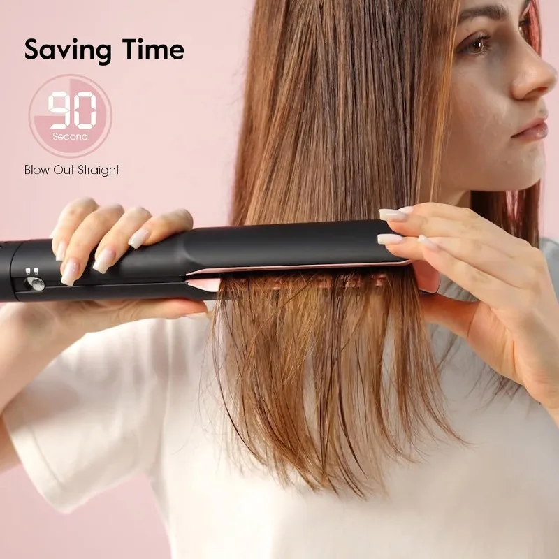 Hair Straightener - 2 in 1 Wet to Dry Hair Dryer and Straightener with High-Speed Airflow + Rapid Heat-Up