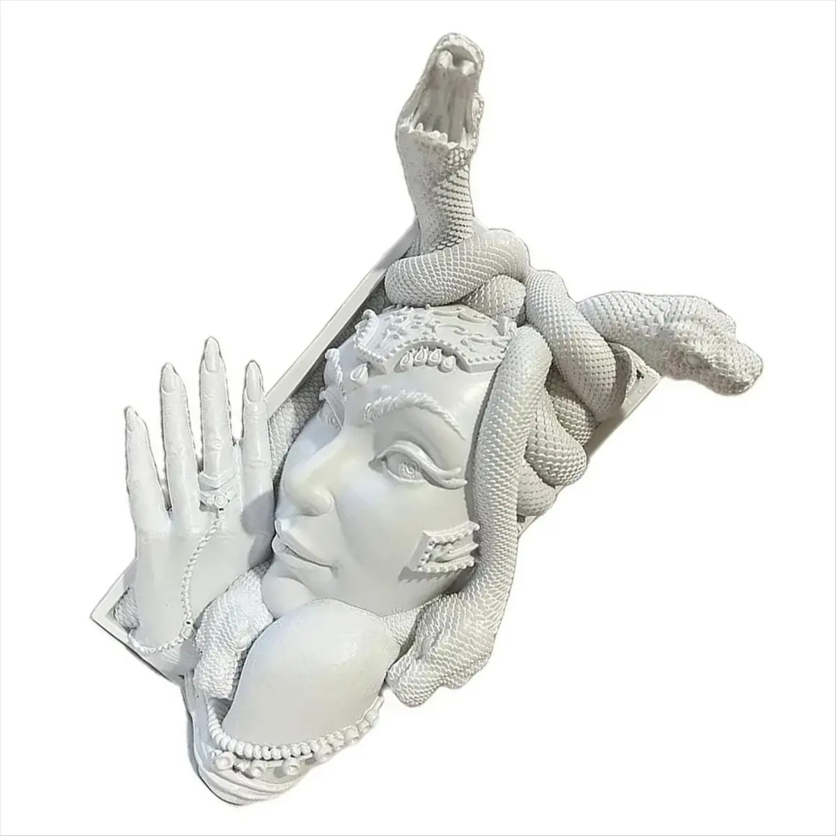 【HOT N07R】 Decorative Bookends, Snake Women Face Book Ends Heavy Duty Book Stopper for Home Desk, Vintage Shelf Decor