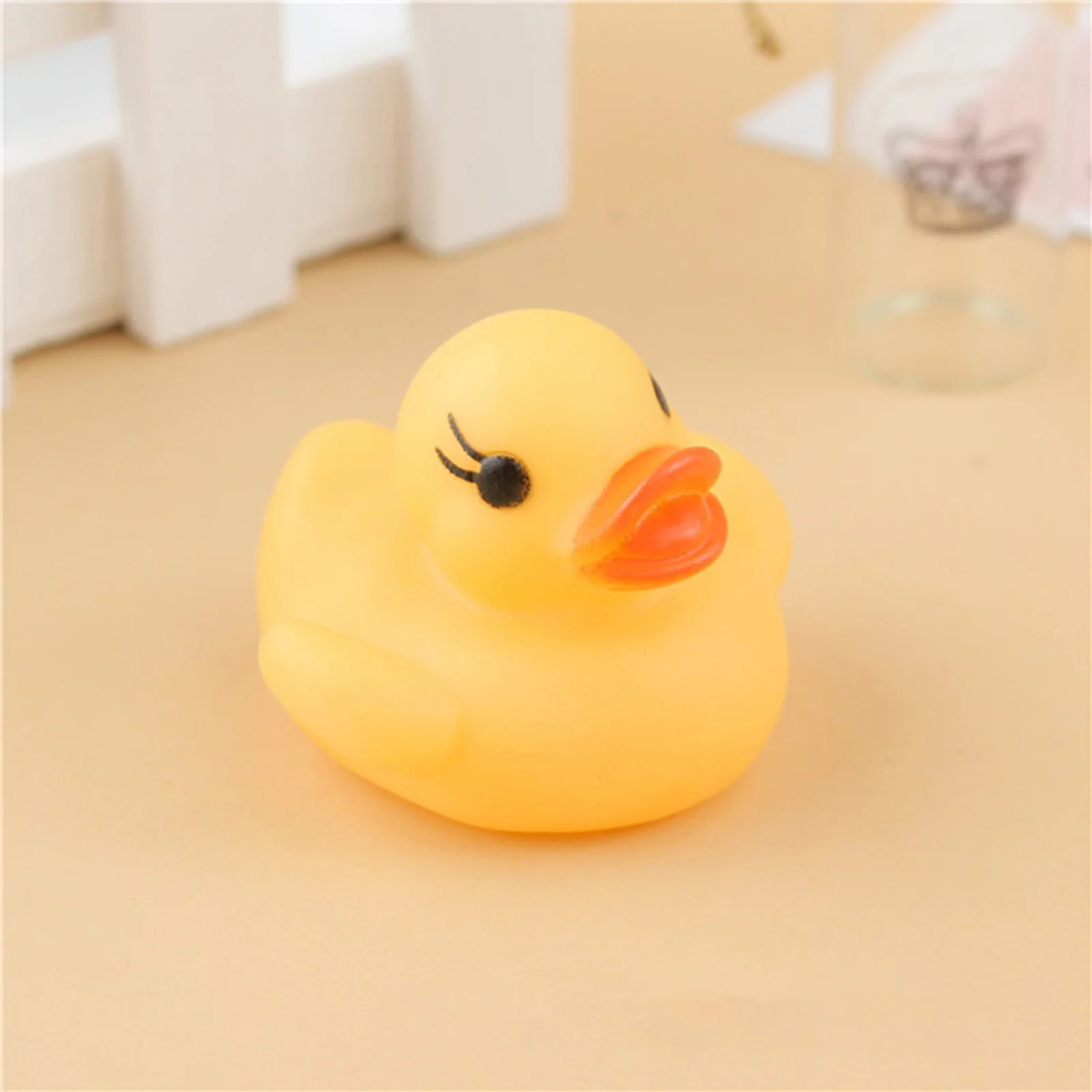 Pato brillante de vinilo seguro para niños, juguetes de baño de pato, juguetes de baño compactos portátiles, juguetes de baño para bañera, 6 piezas