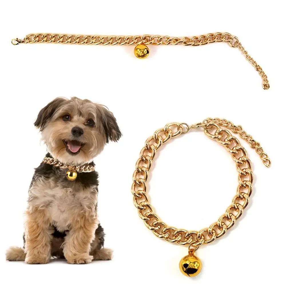 Premium Not Fade with Bell for French Bulldog Small Dog Pet Accessory Pet Chain Dog Necklace Dog Gold Chain Cat Collar