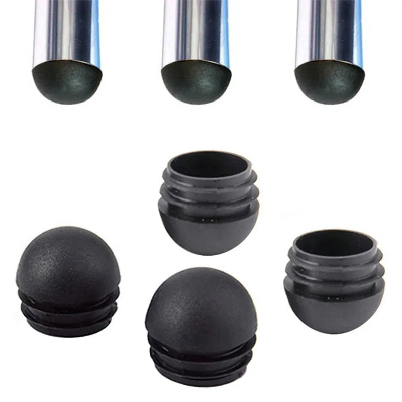 Furniture Steel Pipe Domed Round Insert Plug Spherical Head Plastic Tube Blanking End Caps Bung Chair Foot Hemispherical Cover