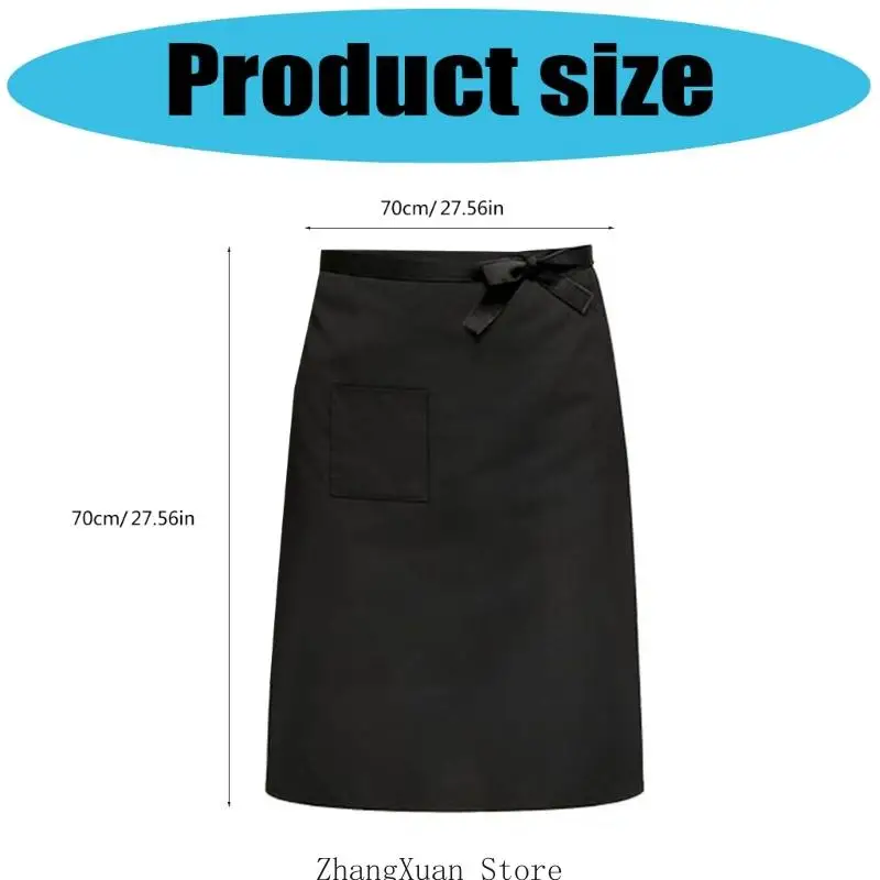 Schwarze Küchen-Servierschürze 3er-Pack mit verstellbarer Tasche zum Kochen Backen Zuhause 3XUF – Detail 6