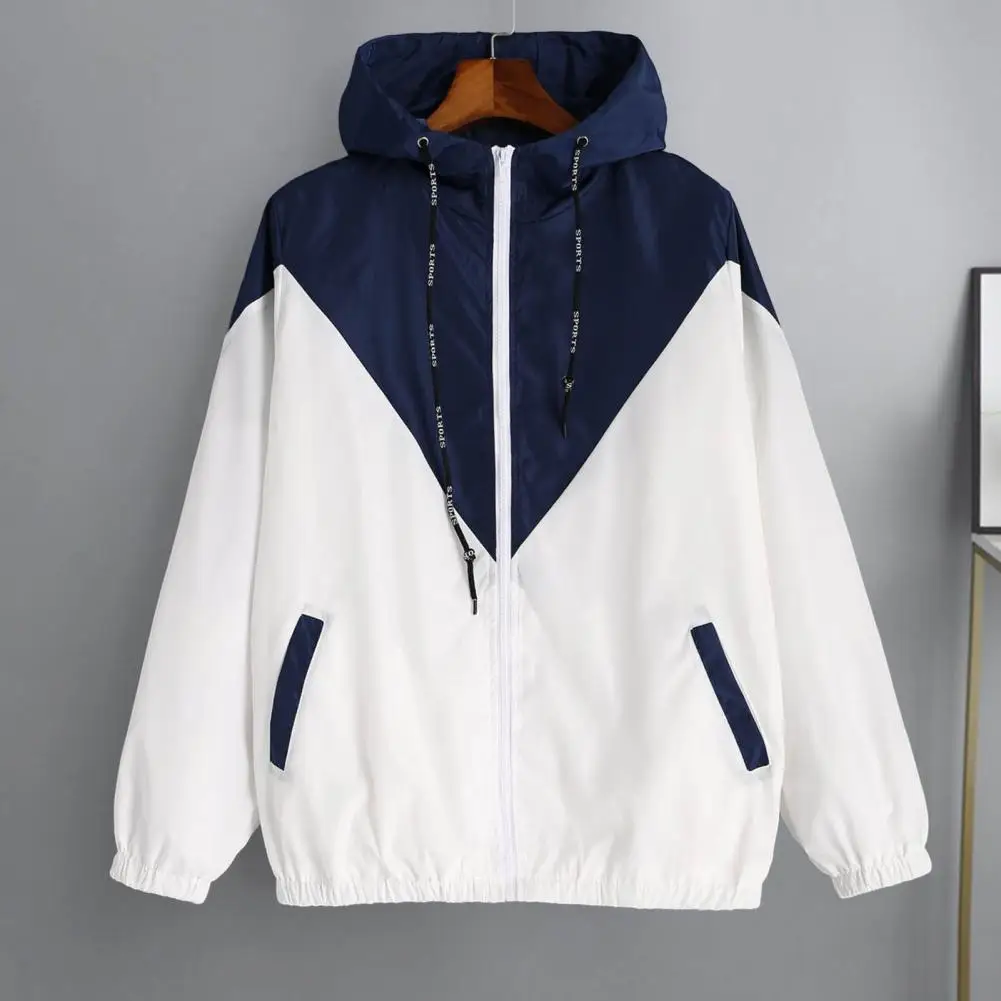 Fashion 2023 Autumn Quick Dry Women\'s Jackets Coats Windbreaker Sun Patchwork Color Zipper Thin Summer Women Clothing