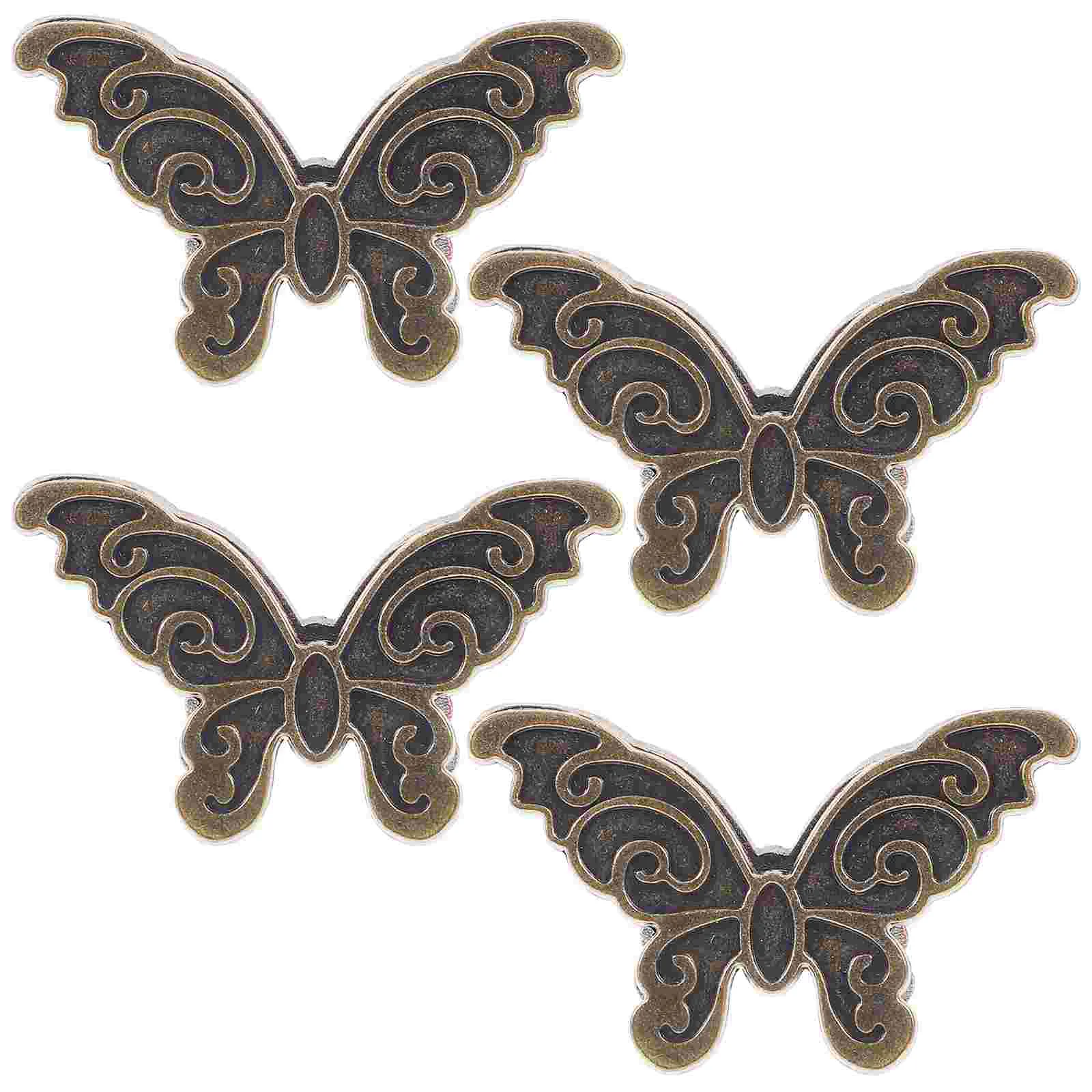 4 Pcs Butterfly Clip Metal Bill Name Cards Clips for Paper Zinc Alloy Clamp Journal Crafts Hanging Office