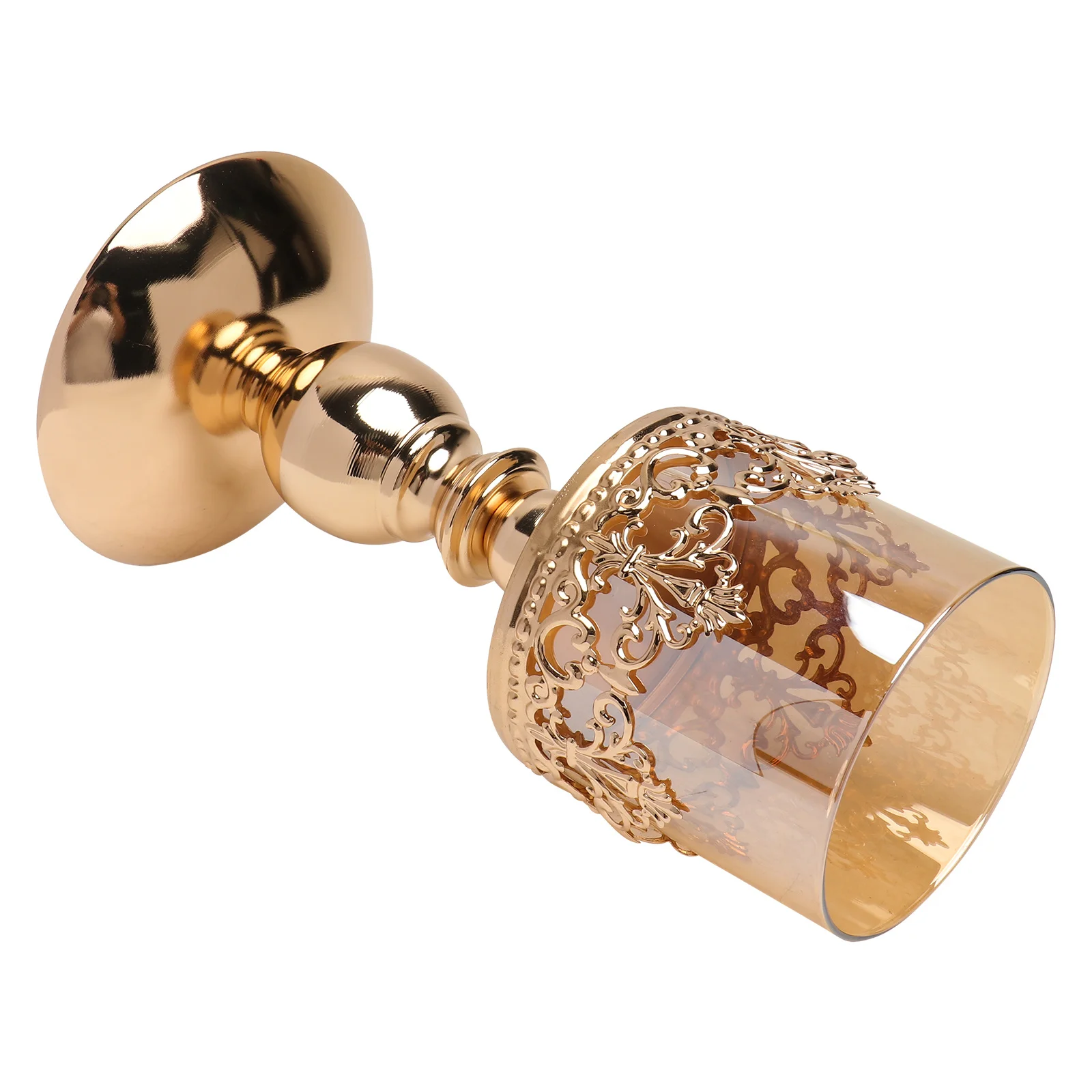 

Holder Iron Candlestick Vintage Pillar Holder Removable Glass Hurricane Wedding