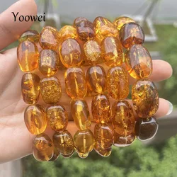 New Natural Amber Bracelet for Women Trendy 100% Genuine Irregular Original Piebald Bead Baltic Stone Real Fine Jewelry Supplier