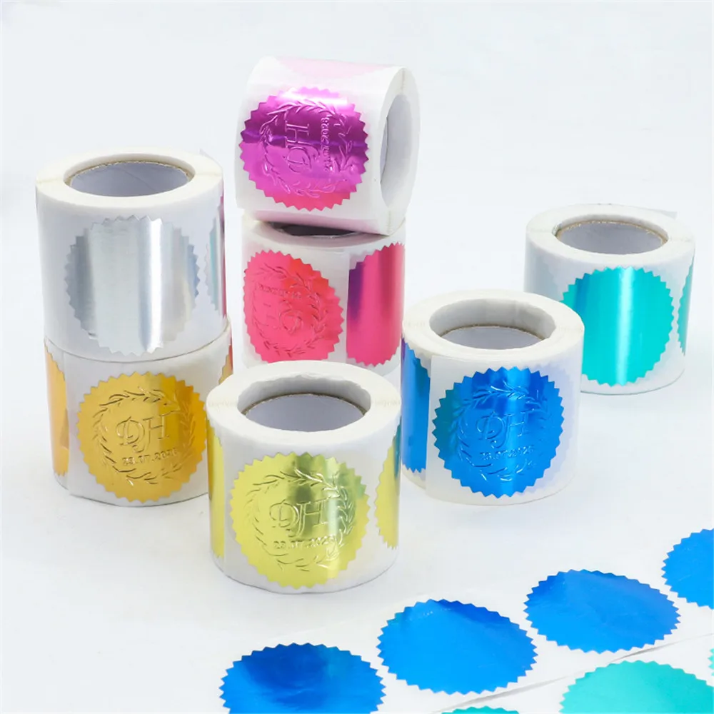 الذهب والفضة المزخرف ملصقات 50 مللي متر 250 قطعة شهادة والعتاد ملصق للمعادن النقش ختم الذاتي التسمية سكرابوكينغ #1