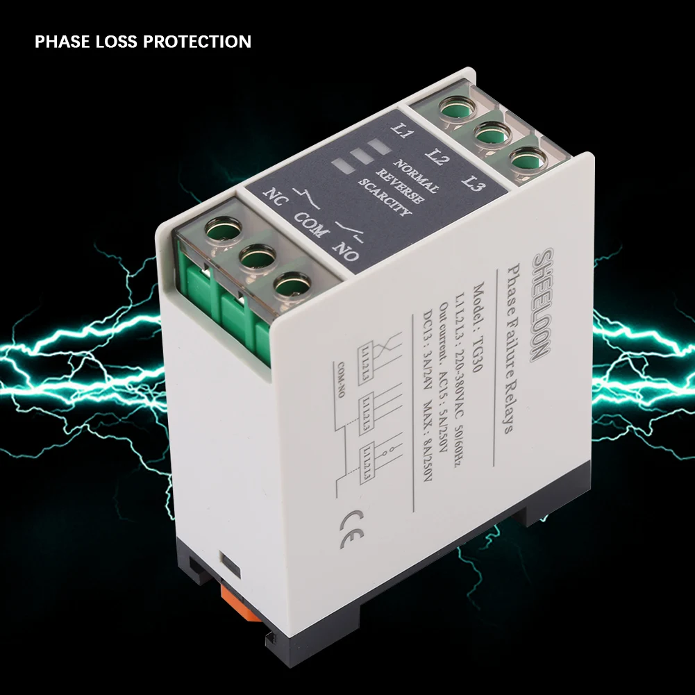 Phase Failure Relay Phase Sequence  Relay TG30 3-Phase Phase Sequence Relay Phase Failure Loss  220-380VAC