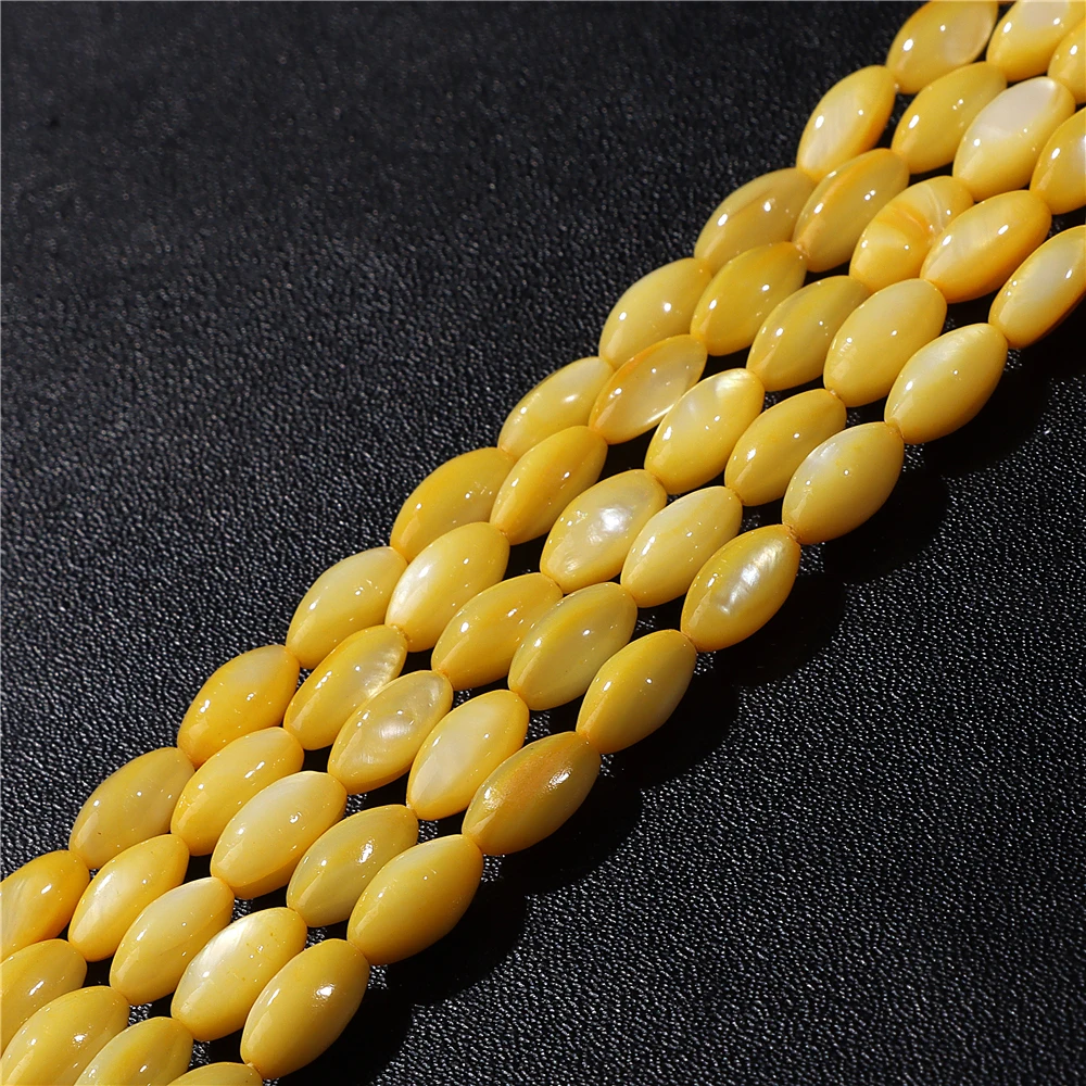 15X6mm Long Stripe Shell Beads Point Stick Mother of Pearl Shell Slice Loose Beads for DIY Making Jewelry Necklace Accessories
