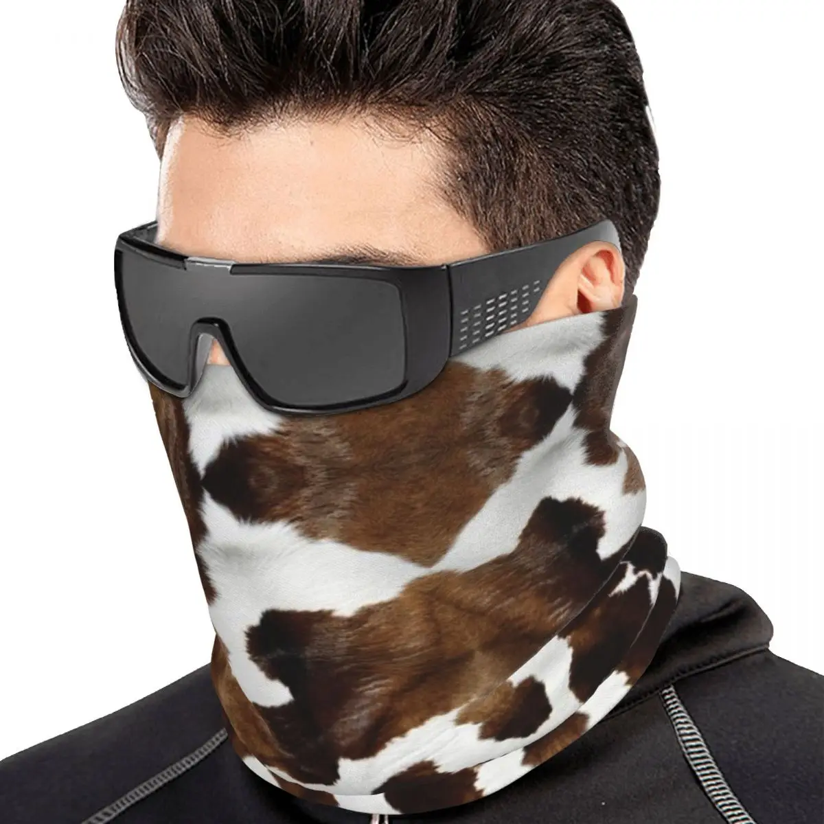 Rustic Ranch Cow Print Multifunctional Elastic Neck Gaiter Wind Proof Face Cover Bandana Unisex for Motorcycle Climbing Fishing