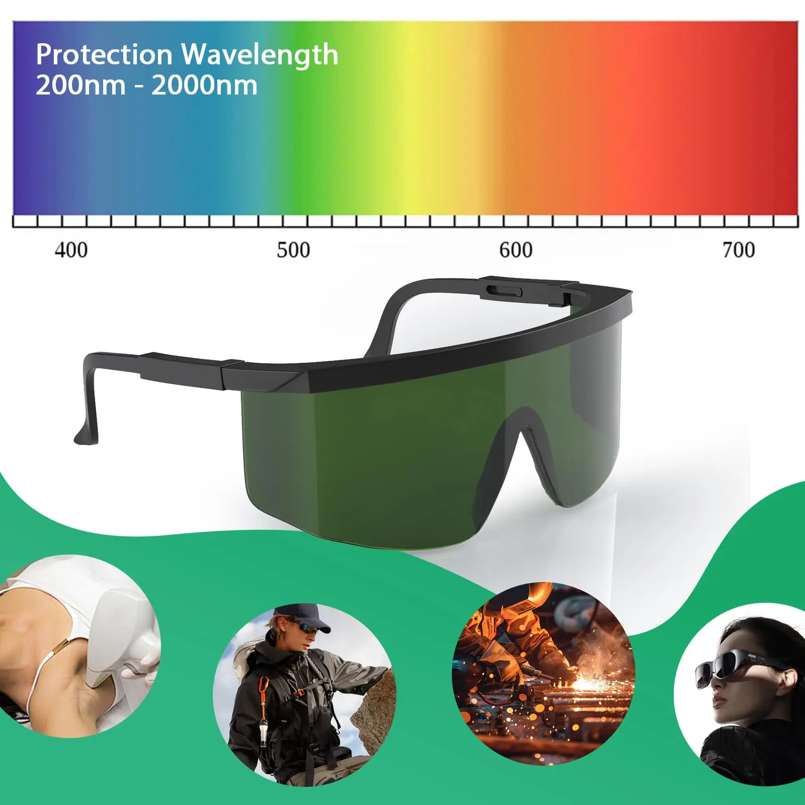 

IPL Laser Safety Glasses 200-2000nm UV Protection Goggles for Hair Removal E-light Cosmetology Operator Eye Protective Eyewear