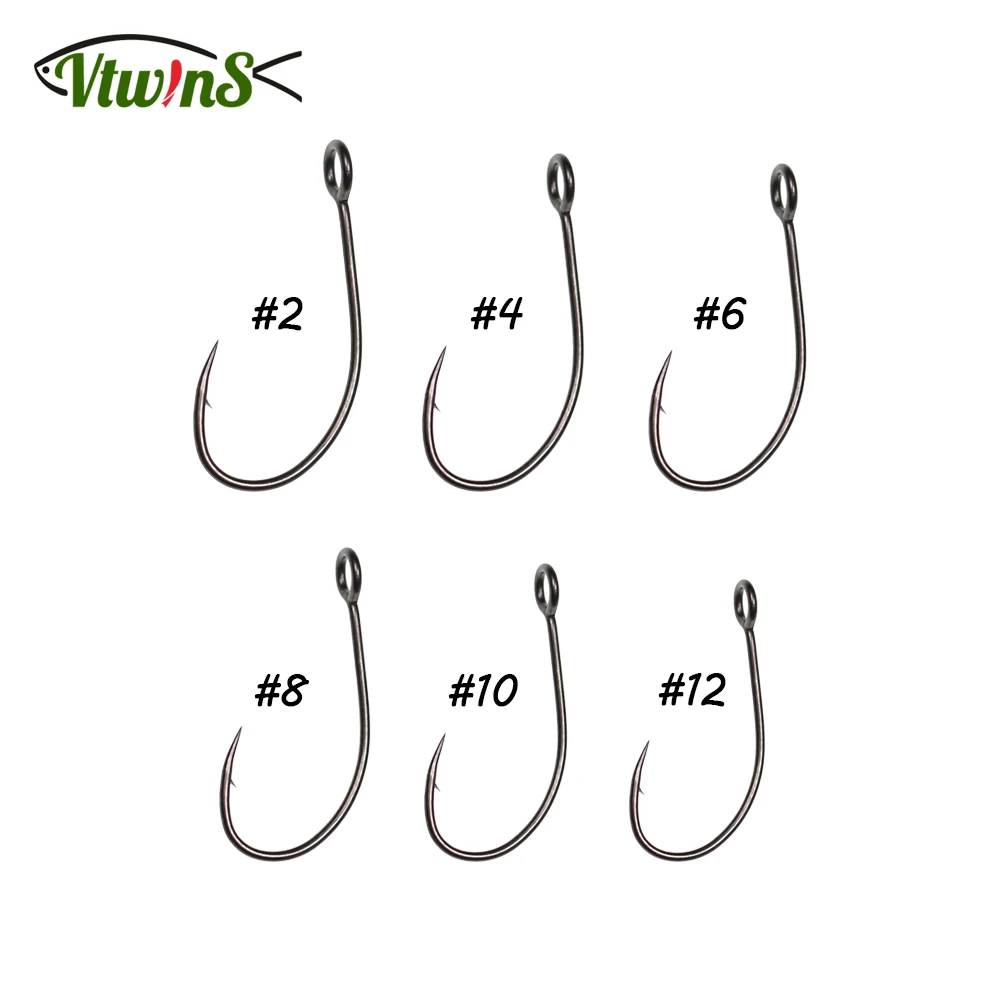 

Vtwins 30PCS Fly Fishing Hook Big eye Fly Fishing Hooks High Carbon Steel Barbed Lure Hook