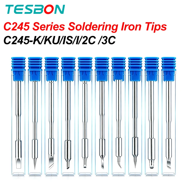 C245 Series Soldering Iron Tips C245-K/KU/IS/I/2C /3C Iron Tip Compatible with JBC245/T80P/T90B/HS-02A/T245 Soldering Station