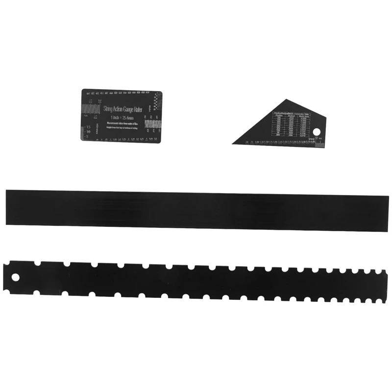 4Pcs Luthier Kits Guitar Neck Notched Straight Edge String Action Gauge Ruler Fret Rocker Fret Leveling Beam