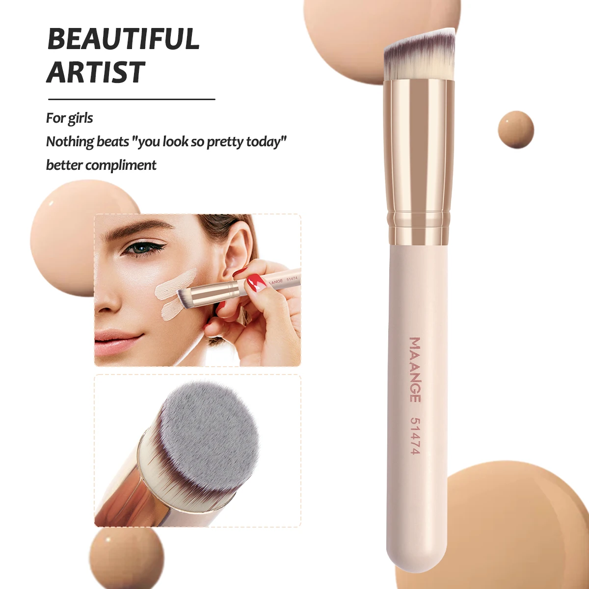 ชุดแปรงแต่งหน้ามืออาชีพ MAANGE 7 ชิ้น สำหรับรองพื้น คอนซีลเลอร์ บลัชออน แปรงเบลนดิ้ง ขนแปรงนุ่ม สำหรับความงาม